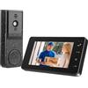 Nastopee Video Campanello con Telecamera, 1080P HD Wireless Campanello, IP65 Impermeabile, Display IPS da 4,3 con Citofono e Visione Notturna, Angolo di Rilevamento 80° (Nero)