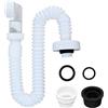 VGECEE Sifone da 1 1/4 Pollici, Scarico Lavandino Bagno Flessibile, 380-930 mm | Tubo di Scarico Antiodore, Sifone Regolabile Tubo di Scarico, Sostituibili con Attacco, Lavandini, Bagni