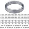 Helweet Ganci per Quadri, Filo per Appendere Quadri, Photo Frame Ganci, Kit per Appendere Quadri, 30 m Filo Acciaio Inox con Gancio ad Anello a D,Manicotto a Crimpare,Viti,per Cornici per Foto,Specchi,Orologi