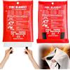 PORFOYO 2 Pezzi Coperta Antincendio, 1.2m*1.2m Coperta Antincendio Per Cucina, Coperta Antincendio In Fibra Di Vetro, Coperta Ignifuga Antifiamma Grande