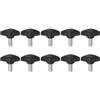 QUARKZMAN 10pz Manopole a T con Viti a Testa Alare M8x16mm Manopole a T Plastica Filettatura Maschio standard Maniglie Manopole Serraggio a mano Vite a testa Zigrinata, Nero