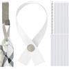 Your Day Mate Appendini senza cucitura per tessuti, 12 pz, 180 x 12 mm, in Bianco, con chiusura a bottone, appendini per strofinacci, asciugamani da bagno, tessuti, oggetti decorativi, accessori da campeggio