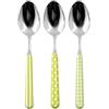 Home Provence Set 6 Cucchiaini Caffè in Acciaio Inox, Decoro Verde