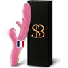 Sensuelle Bliss Vibratoreper Donna Professionale 3 in 1 - Stimolatore Clitorideo e Punto G con 14 Modalità di Vibrazione e Suzione, Silicone Medico Morbido, Impermeabile IPX7 - Sexytoysys Donna (Rosa Cipria)