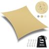 Dripex Tenda da Sole per Esterno, 4X5M Vela Ombreggiante, Tenda a Vela Rettangolare Protezione Anti Raggi UV e Impermeabile, Telo Parasole per Giardino, Terrazzo, Patio, Cortile e Prato (Sabbia)