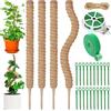 NCKIHRKK 4 Pezzi Bastone di Muschio Pieghevoli, 70 cm Palo per Fibra di Cocco per Piante, Supporti per Piante per Monstera, Sostegno per Piante Piante Rampicanti per Casa Giardino Balcone