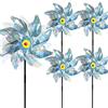 MUUGIY 5 ruote a vento per uccelli, repellente per uccelli riflettente, per frutteto, per balcone, giardino, cortile, per uccelli, per esterni (argento)
