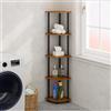 Furinno TURN-N-TUBE Mensola Angolare, 5 Ripiani, Scaffale Angolare, per Organizzazione e Storage, Soggiorno, Studio, Garage, Camera da Letto, Ciliegio Chiaro