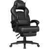 SONGMICS Sedia da Ufficio, Poltrona Racing Ergonomica, Poggiapiedi Telescopico, Schienale Inclinabile, Poggiatesta e Supporto Lombare, Portante di 150 kg, Nero Inchiostro OBG073B05