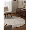 Elle Tappeto di lana rotondo, naturale e fatto a mano, design Skandi Loop Skandi, tappeto naturale con perline, diametro 160 cm