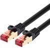 BIGtec Cavo di rete LAN, 15 m, cavo patch RJ45, spina Gigabit Ethernet, nero, doppia schermatura, placcato oro, rete compatibile con CAT 6, CAT 6a, CAT 7, CAT 8