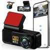 GOHHDL Dashcam 4K Anteriore e posteriore per auto, videocamera per auto 4K+2K FHD, videocamera per auto con GPS, ADAS, APP, Grandangolo 150°, visione notturna, sensore G, registrazione in loop