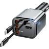 Aimtel Retrattile Caricabatterie Auto,Caricatore Auto USB Cavi di Ricarica Veloce (2.6Ft) e 2 porte USB Adattatore Caricabatterie da Auto Compatibile con iPhone 17/17Air/16/Galaxy/Google/Huawei/Tablet