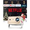 Xgody Gimbal N6 Pro Proiettore Videoproiettore Compatibile con Netflix, FHD 1080P Nativo Bluetooth, Calibrazione automatica dello schermo e controllo vocale, 700 ANSI Luminosità, WiFi 6