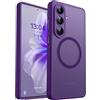 CANSHN Magnetica Cover per Samsung Galaxy S26 Plus (6.7 Pollici), [Protezione Completa Della Fotocamera] Custodia Traslucida Opaca Protettiva Sottile Antiurto,Viola Profondo