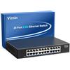 VIMIN Switch 2.5G non gestito, Vimin 24 porte 2.5 GB Base-T Ethernet Switch, 2.5 GB Network Switch Plug & Play, compatibile con 10/100/1000/2500 Mbps, Metal Housing, Fanless, per 2.5 Gbps NAS, Wireless AP