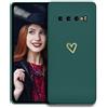 POUHYE Cover per Samsung Galaxy S10 Plus Custodia Originale, Gomma Gel di Silicone Liquida Cover con Protezione Fotocamera, Morbida Sottile e Antiurto AntiGraffio Case Verde scuro