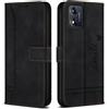 Bravoday Cover per Motorola Moto E13 / Moto E13, Flip Custodia in Pelle PU con Slot per Schede, Portafoglio Custodia per Motorola Moto E13 / Moto E13, Nero
