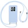 Vauki Custodia per Xiaomi Redmi Note 15 Pro 4G(Non per Note 15 Pro 5G) Cover con Cordino,Blu Silicone TPU Morbido Case Corda Collana Necklace Regolabile Stylish con Catena Ultra Sottile Cover,Blu