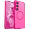 CANSHN Magnetica Cover per Samsung Galaxy S26 (6.3 Pollici), [Protezione Completa Della Fotocamera] Custodia Traslucida Opaca Protettiva Sottile Antiurto,Rosa Calda