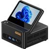 AOOSTAR G-FLIP Mini PC Ryzen 7 H 255(fino a 4,9GHz), Barebone Mini Desktop Computer con schermo HD da 5 Senza RAM Senza M.2 SSD, Micro PC da gioco OCuLink/4K HDMI/2xUSB4/2x2,5G LAN per ufficio,casa