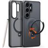 TORRAS Ostand Q3 Spin Cover per Samsung Galaxy S26 Ultra, Custodia Ostand Q3 Spin con Supporto ad Anello Girevole a 360°, Compatibile con MagSafe Custodia per Samsung S26 Ultra, Cover Antiurto, Nero