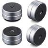 DolDer 4 Pezzi Piedini in Alluminio per Apparecchiature HiFi Assorbitori per PC con Elevata Stabilità e Ammortizzatori in Gomma 30 x 15mm Piedini Ammortizzanti per Altoparlanti (15mm Altezza Argento)
