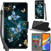 PHINIENLAND Cover per Xiaomi Redmi 9C / Redmi 10A custodia portafoglio Farfalla | 3 scomparti carte, 1 tasca banconote, Chiusura magnetica, Supporto, Pelle PU flip cover per Xiaomi Poco C3