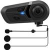 Yosoo Health Gear Auricolare Bluetooth per Moto, Cuffie per Casco da Motociclista con Cancellazione del Rumore, Assistente Vocale Risposta Automatica Controllo Musicale, IP67 Impermeabile Doppio Dispositivo