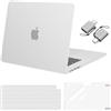 MOSISO Cover Compatibile con MacBook Air 15 Custodia M5 M4 M3 M2 2026 2025-2023 A3448 A3241 A3114 A2941, Cover per Macbook Air 15 Pollici M5 M4 M3 M2&Copritastiera&Pellicola&Tipo C, Traslucido