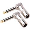S SIENOC 2pk Audio 6.35mm 90 Gradi Maschio a 8mm Audio Saldatura Spina Angolo Spina Connessione a Saldare per Altoparlante/Chitarra/Microfono (Deve essere Saldato)