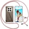 ISOI Cover con Cordino per Xiaomi Redmi Note 15 Pro Plus 5G, Custodia Trasparente con Collana Tracolla Laccio Collo Ultra Sottile Morbido TPU Silicone Antiurto AntiGraffio Case, Rosa