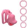AMAZBEE Gabbia di castità maschile con ampia apertura per l'urina, dispositivo di castità Sissy Sex Toys gabbia per il pene con chiusura nascosta per il bondage maschile (S,Arc-ring)