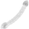 AMAZBEE Dildo di vetro Doppia Testa Dildo con 2 Textures Cristallo Trasparente Plug Anale Massaggio Prostata e Punto G Doppia Testa Dildo Anale SM Adulto Sesso Giocattoli (21CM)