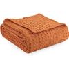 Milam London Coperta Morbida, 100% Cotone Per Poltrona, Divano | 120 x 180 cm - Arancio Bruciato, Coperte Divano | Copriletto Singolo, Coperta Calda, Collezione Joanna