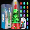 LampGreen Lampada a Movimento Liquido 30cm Forma di Albero di Natale con 15 Colori Cangianti e Telecomando per Adulti per Decorazioni Natalizie Camera da Letto-Base Rosso