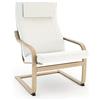 Vinylla Fodera di ricambio per poltrona Ikea Poang (cuscino design 2, cotone - bianco)