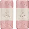 S SENSY Sensy Premium - Confezione da 2 cordoncini da 2 mm, 230 metri, in poliestere, 100% polipropilene, per macramè, 2 mm, per uncinetto, macramè, uncinetto, filo per lavori a maglia (rosa)