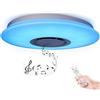 Horevo Plafoniera Bluetooth Arcobaleno 36W, Plafoniera Musicale LED con Telecomando e Controllo APP Ø50cm Dimmerabile Illuminazione RGB per Soggiorno, Camera dei Bambini (Certificazione CE)