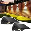 Delaiglow Lampada Solare da Esterno Up & Down Set da 2 Luci Solari da Esterno Bianco Caldo 3000K Faretti Solari a LED da Esterno 1000 mAh Applique Impermeabile IP67 Per Parete Giardino Terrazzo