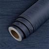 LaCheery Carta Adesiva Blu per Mobili Legno Scuro Rotolo Adesivo Cucina Vintage 40cm x 200cm Pellicola Adesiva per Mobili Blu Opaco Effetto Legno Impermeabile Vinile Decorativo per Tavolo Piano Cucina