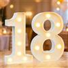 Tccydm Lampada a LED con numeri, cifre illuminate 18, numeri luminosi a LED bianco caldo, luci con numeri illuminati, per decorazioni di buon compleanno, decorazioni per feste, decorazioni per matrimoni (18)