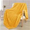 Exclusivo Mezcla Coperta in pile per divano, coperta extra large color giallo senape, morbida e accogliente coperta per tutte le stagioni, 127 x 178 cm