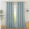PONY DANCE Tenda Camera da Letto Semitrasparenti con Anelli Tende Lino per Soggiorno Filtro Luce Linen Curtains per Salotto Eleganti 2 Pezzi L 140 x A 200 CM, Blu