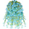 msymsyu Glicine Finto 4 Pezzi Fiori Finti Blu Piante Finte Cascanti 76cm Fiori Artificiali per Decorazione Parete Balcone Portico Giardino Casa Festa Fiori Finti Glicine
