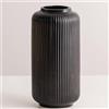 JUZAI Vaso Nero in Ceramica, Vaso Fiori Decorativo da Interno in Stile Minimalista Moderno per Tavolo, Decorazione per la Casa - 25 CM