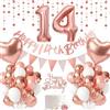 UDRKFOPK Compleanno 14 Anni Bambina Oro Rosa,Palloncini 14 Anni Bambina,14 Anno Compleanno Bambina,Palloncini 14 Anni Bambina,Decorazioni Compleanno 14 Anno per Bambine Bambini Decorazioni Festa