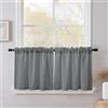 CUCRAF Tende Cucina per Interni a Vetro Finestra 120x60 (LxA) cm 2 Pezzi Corte Lino Tenda Grigio