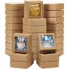 BENECREAT 48 pz 9.5x9.5x3.5cm Quadrato Marrone Scatola di Carta Kraft con Finestre Trasparenti per Bomboniere per Matrimoni, Forno, Gioielli, Confezione Regalo per Festival
