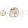 WDSHIYI Set di specchi da parete dorati, rotondi, con cornice in metallo, rotondi, rotondi, rotondi, moderni, per soggiorno, camera da letto, bagno, ingresso, 40 x 80 cm, decorazione per la casa